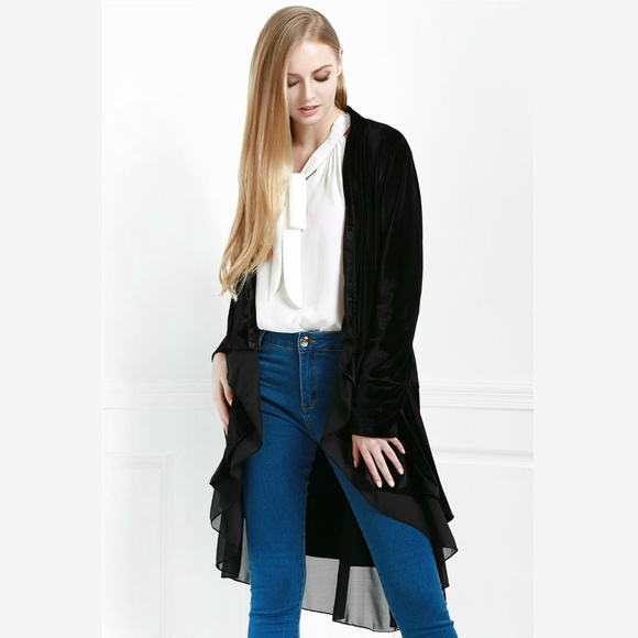 Jackets & Blazers - Velvet Cape Cardigan